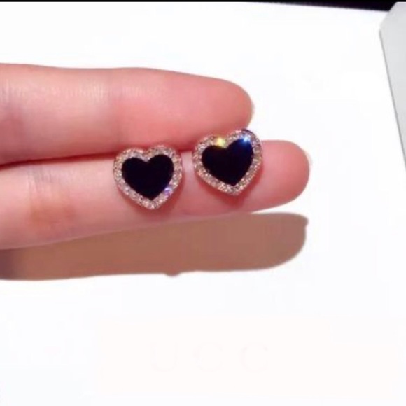 Jewelry - Earring heart luxury cubic zirconia rose gold womens stud